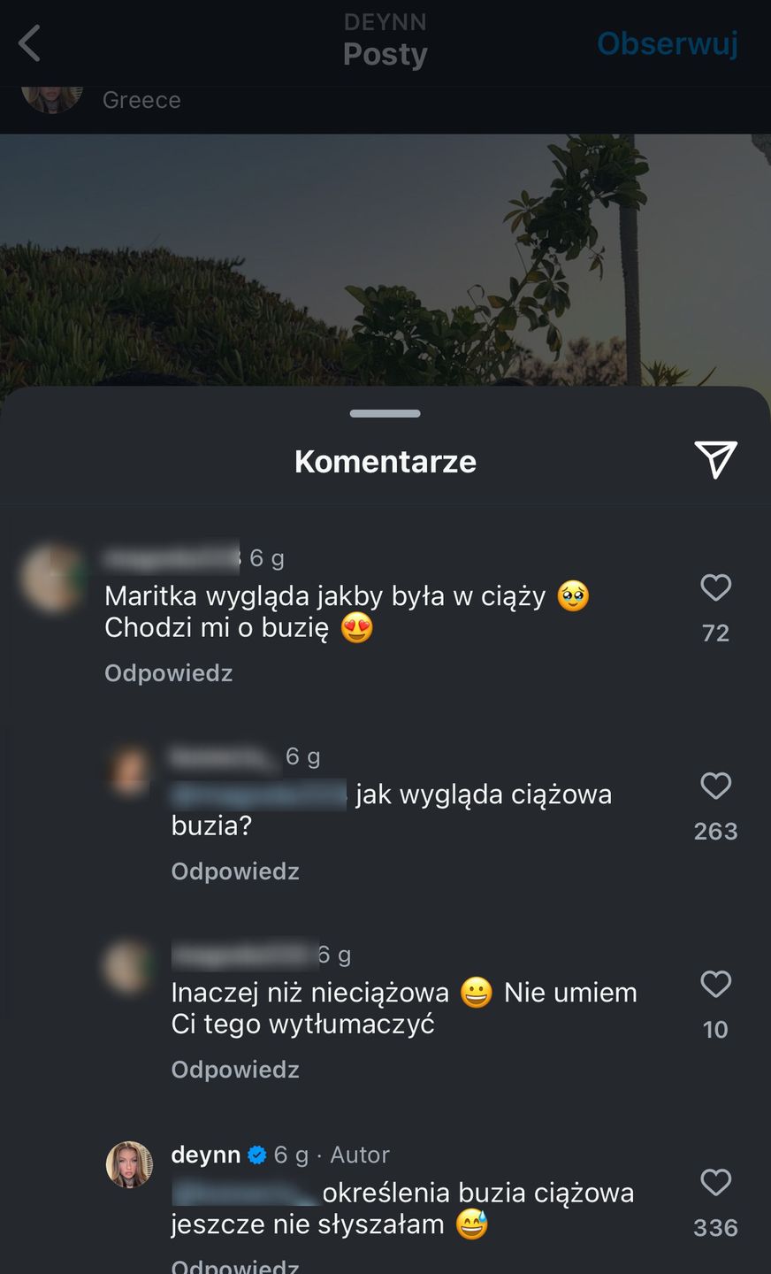 Internautka zasugerowała, że Deynn jest w ciąży. Doczekała się odpowiedzi