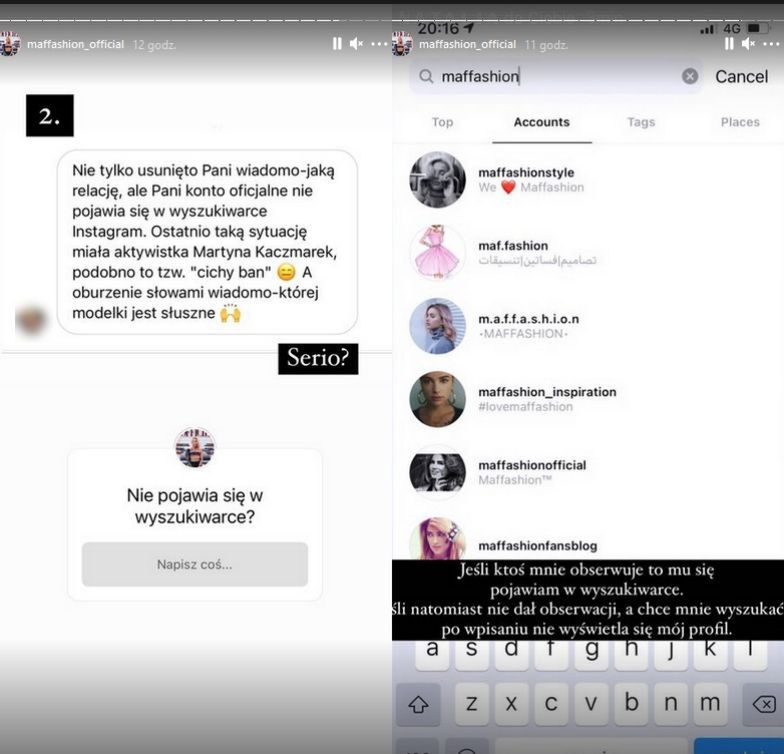 Instagram usunął wpis Maffashion o Samueli Górskiej!
