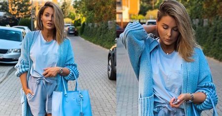 "Zadbana" Małgorzata Rozenek chwali się błękitną stylizacją. Internauta: "O, świeże usta chyba, bo aż ODSTAJĄ" (FOTO)