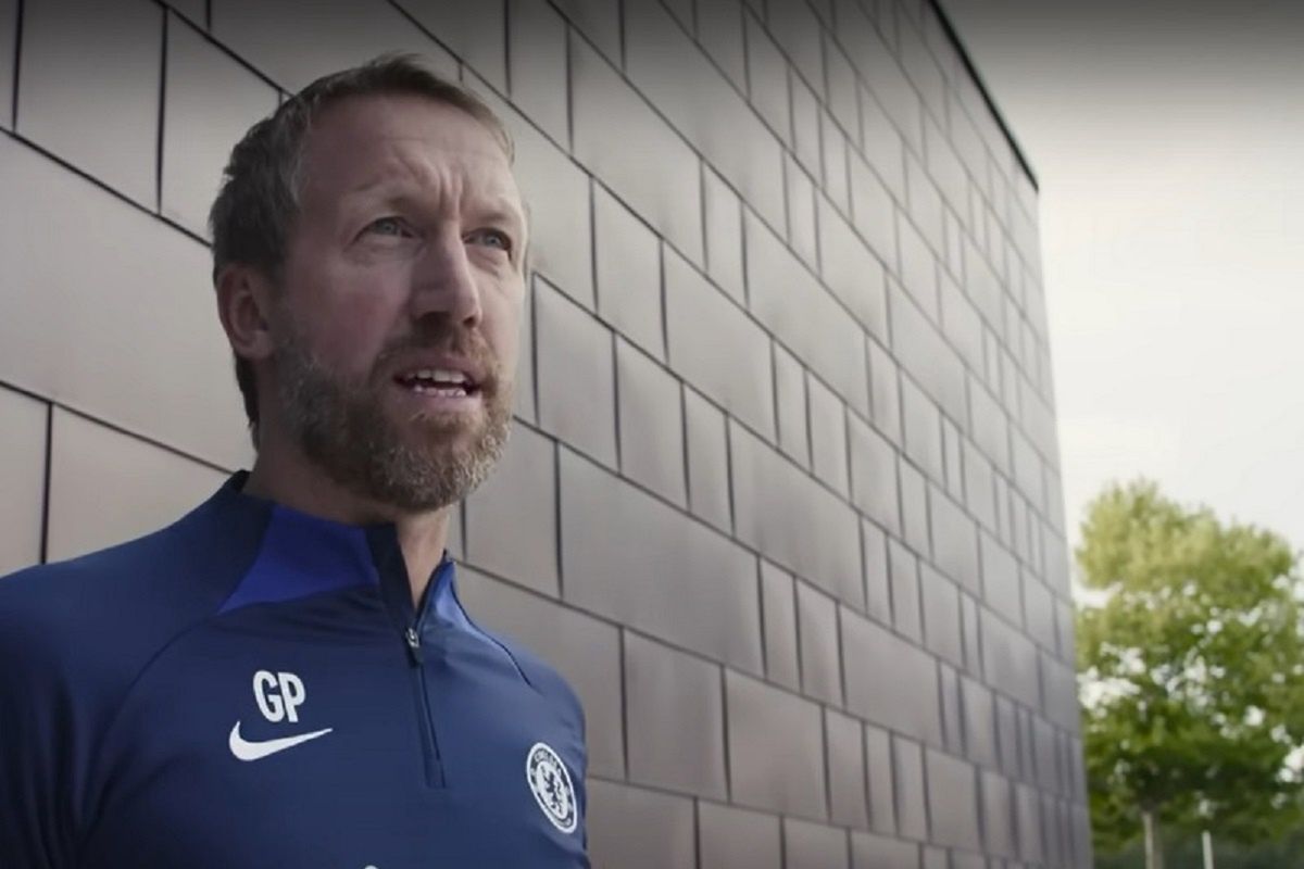 Graham Potter w czasie prezentacji w Chelsea