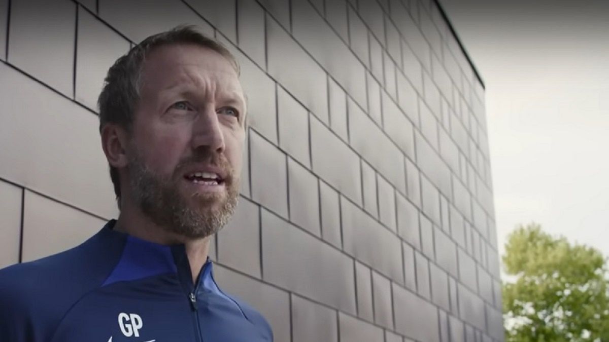 Graham Potter w czasie prezentacji w Chelsea