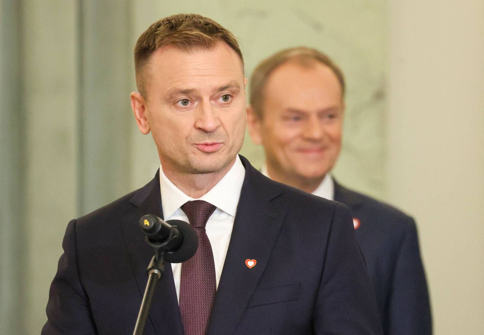 Minister sportu Sławomir Nitras i premier Donald Tusk