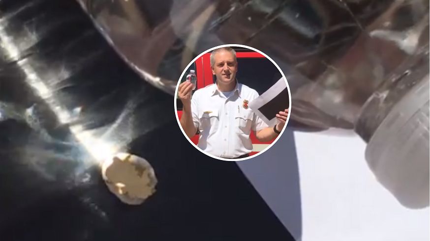 Nigdy nie zostawiaj butelki z wodą.