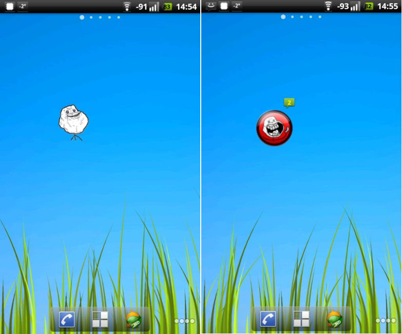 "Forever alone" jako widget Androida 2
