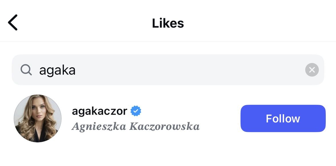 Agnieszka Kaczorowska na Instagramie