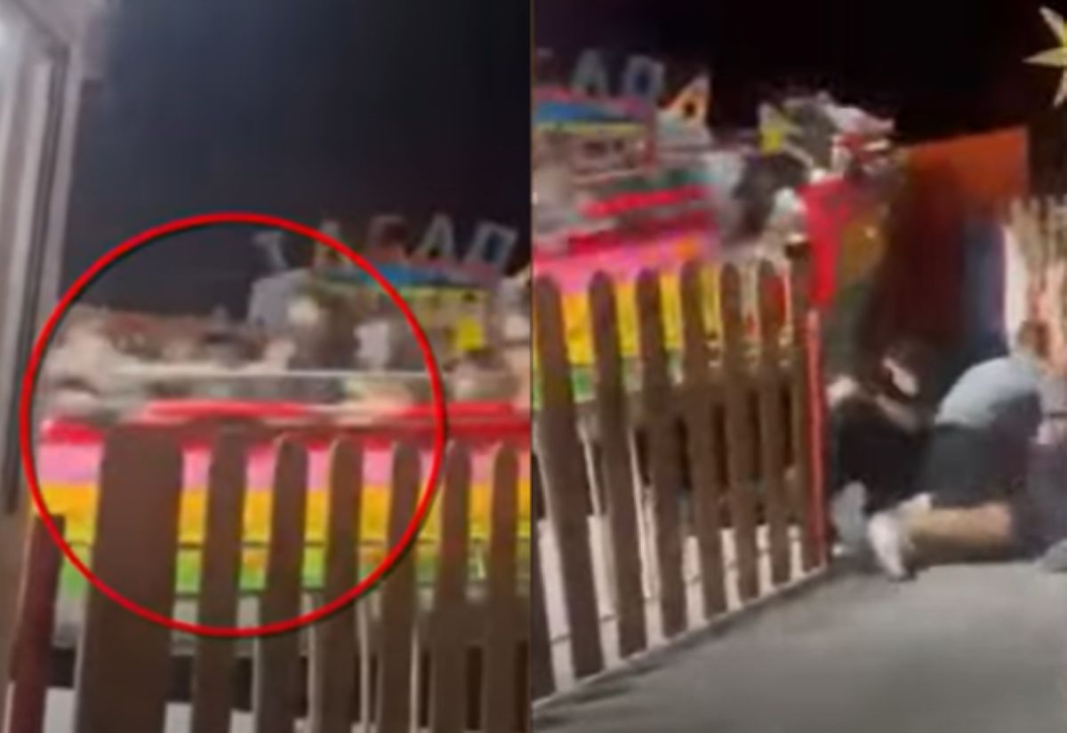 Siedzenie karuzeli pękło. Wszystko widać na nagraniu