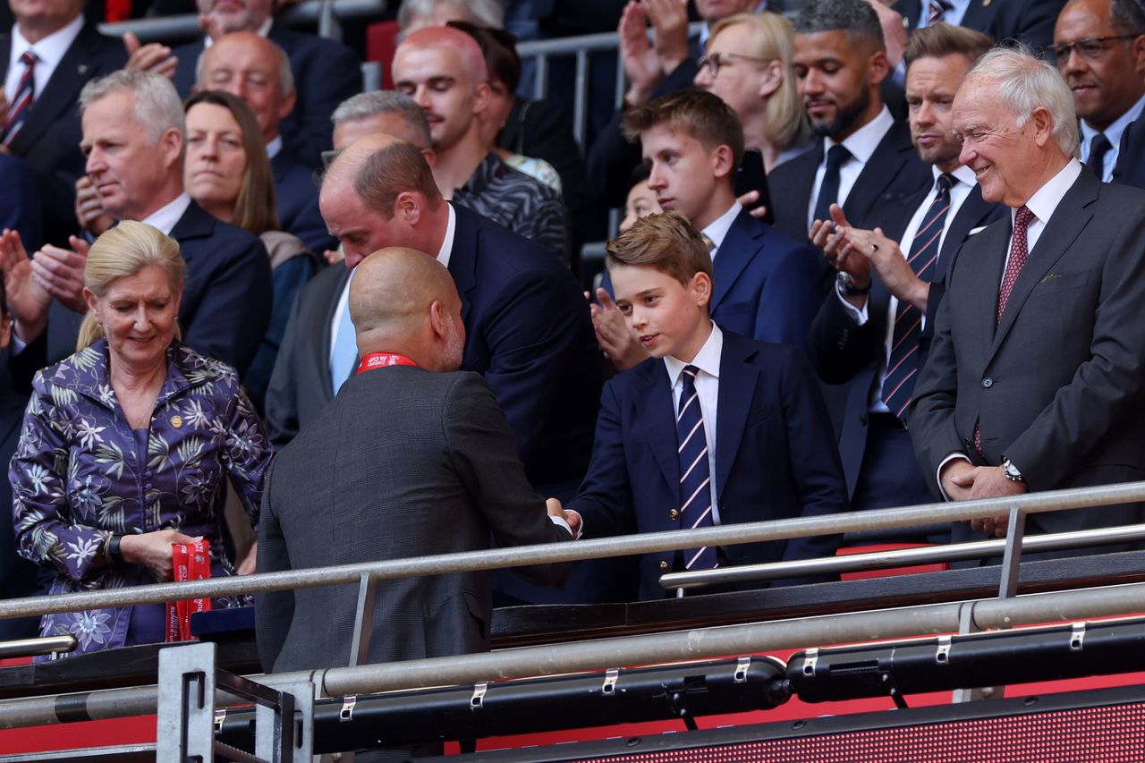 Prince William took Prince George to a match.