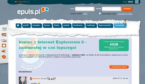 Epuls zachęca użytkowników do aktualizacji IE 6 1