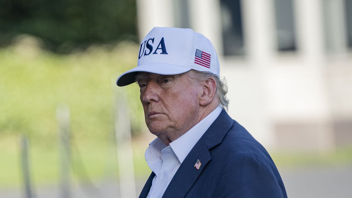WASHINGTON DC, UNITED STATES - JULY 6: United States President Donald Trump walks toward the White House upon his arrival from New Jersey in Washington DC on July 6, 2025. (Photo by Celal Gunes/Anadolu via Getty Images)