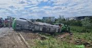 Nocne utrudnienia na A4 między Bochnią a Brzeskiem. Służby usuwały rozbitą cysterną