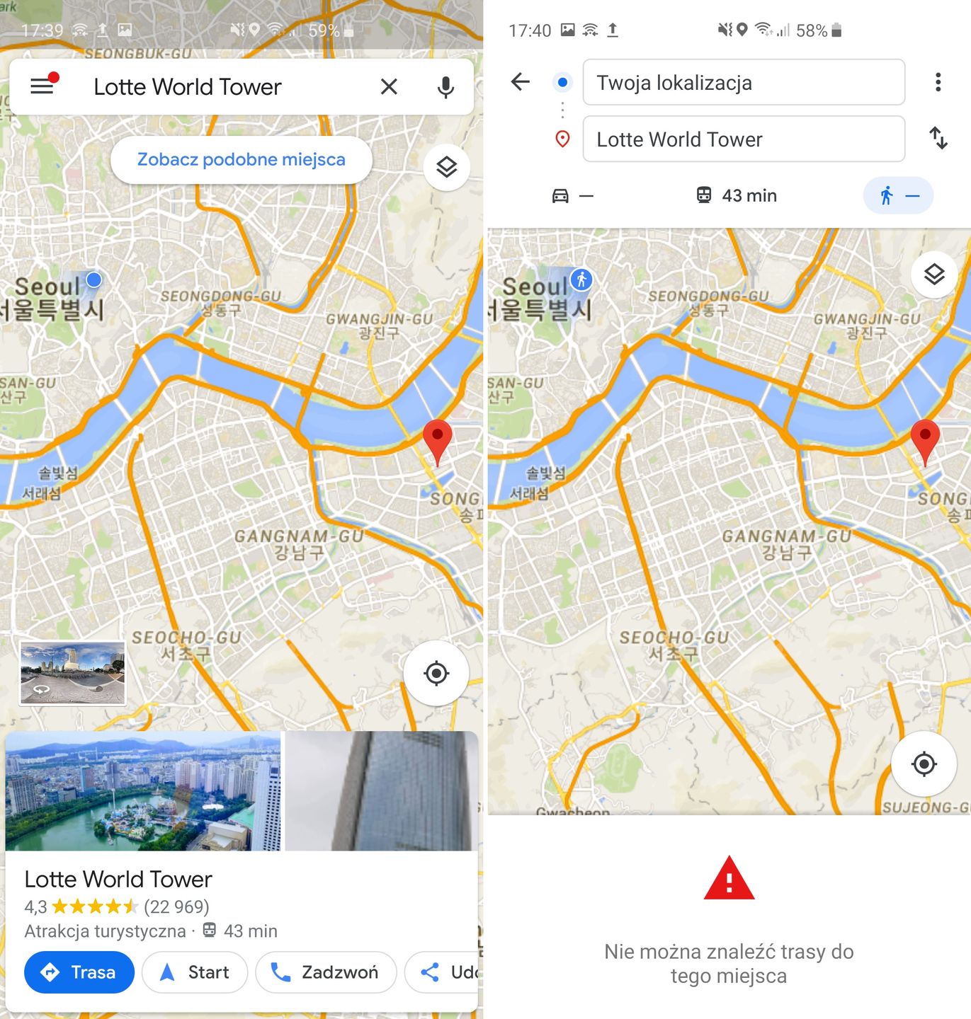 Dziwny przypadek Map Google w Korei Południowej. W żadnym innym kraju nie działają w tak pokręcony sposób 3