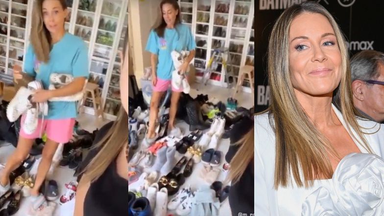 Małgorzata Rozenek segreguje buty w nowej garderobie: "Metraż NIE JEST Z GUMY"