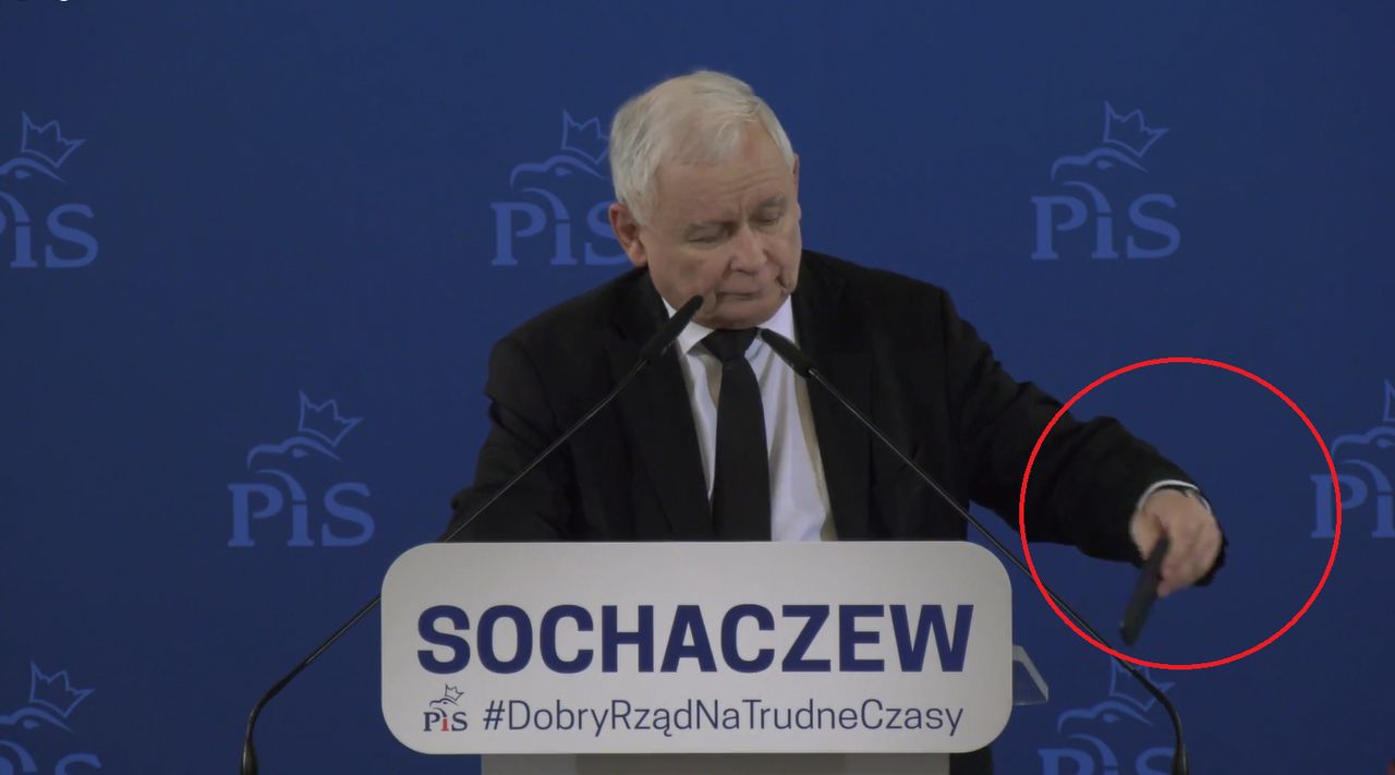 Wpadka Jarosława Kaczyńskiego w Sochaczewie. "Przepraszam!"