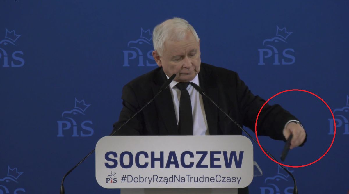 Jarosław Kaczyński w Sochaczewie. Wpadka podczas przemówienia 