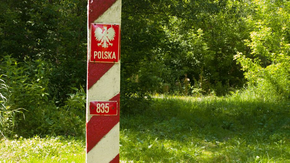 Granica; Polska; słup przygraniczny; przejście graniczne