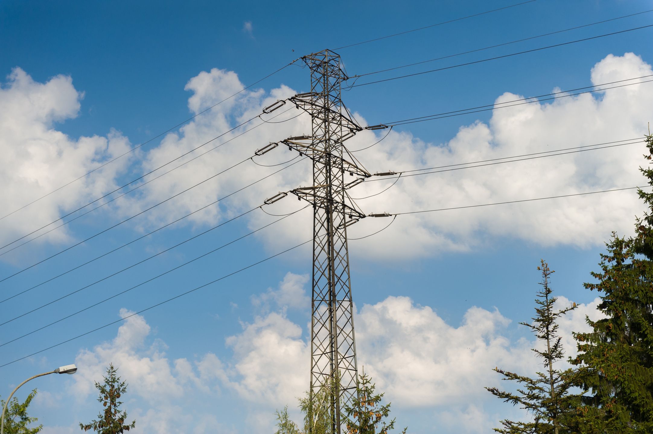 linia, energetyczna, niebo, niebieski, elektryk, energetyka, kable, konstrykcja, linia energetyczna, metalowy, napowietrzna, przewody
