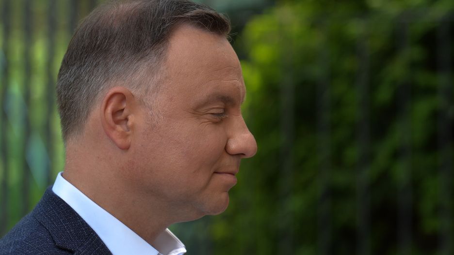 Polish President Andrzej Duda seen after casting his vote in the first round of the Presidential Election 2020, in Krakow's Polling Station number 108.On June 28, 2020, in Krakow, Lesser Poland Voivodeship, Poland. (Photo by Artur Widak/NurPhoto via Getty Images)