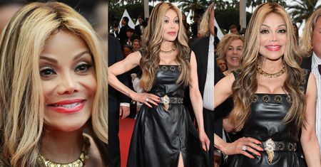 Szczupła La Toya Jackson pozdrawia z czerwonego dywanu w Cannes