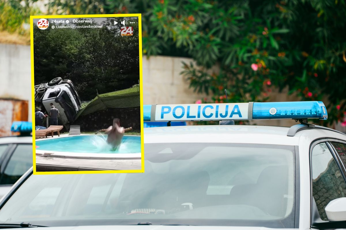 Ciężarówka wjechała na podwórko, ale Polacy się tym nie przejęli