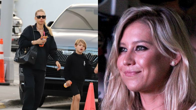 Ciężarna Anna Kournikova na mieście