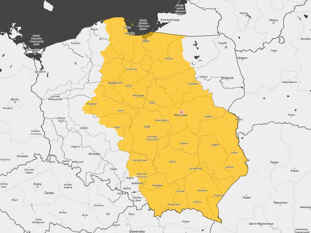 IMGW - Ostrzeżenia na poniedziałek - aktualizacja 1:26