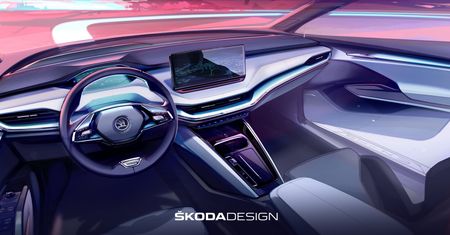 Škoda Enyaq z cyfrowym wnętrzem. Producent pokazał wizualizację