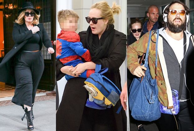 Adele z synem i partnerem przyleciała do Nowego Jorku (ZDJĘCIA)