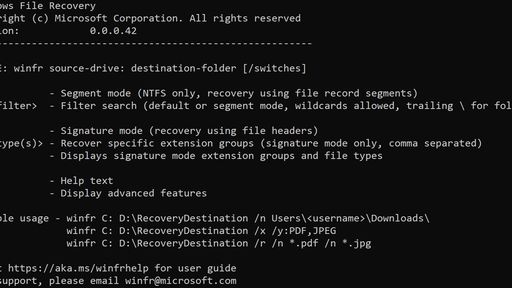 Windows File Recovery