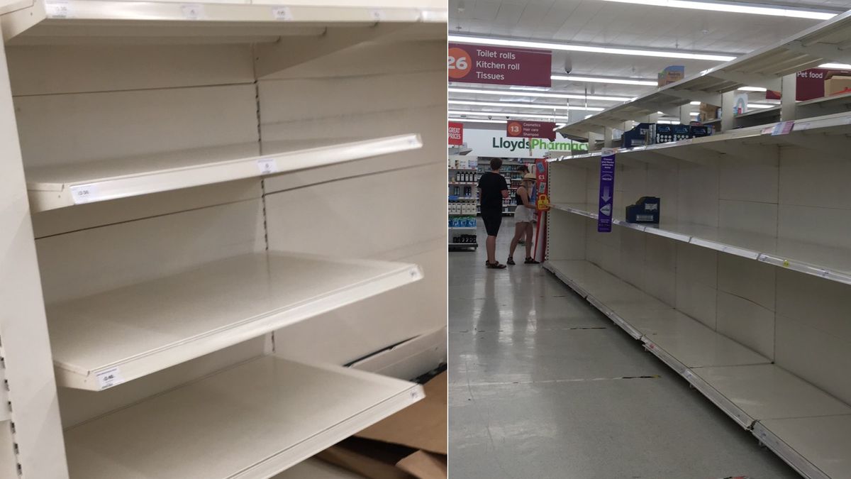 Puste półki w brytyjskich sklepach