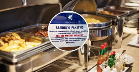 Wrzucił zdjęcie z Krynicy. Taką tabliczkę wywiesił hotel na śniadanie