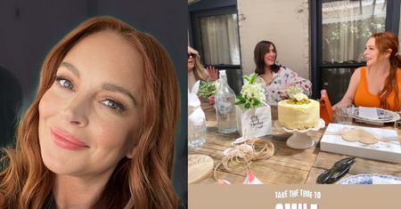 Lindsay Lohan i jej baby shower. Widać, że jest szczęśliwa