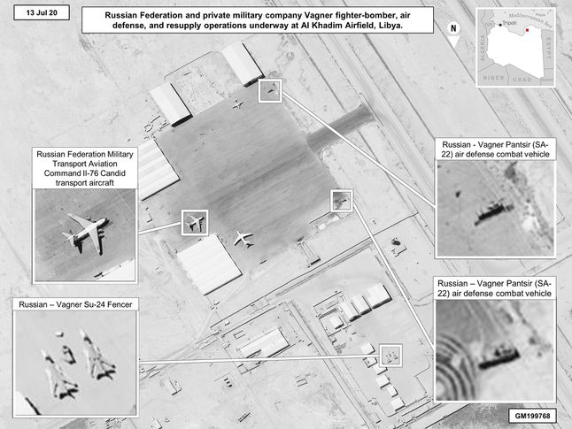 Sprzęt używany przez Grupę Wagnera w Libii - dane udostępnione przez amerykański Departament Obrony