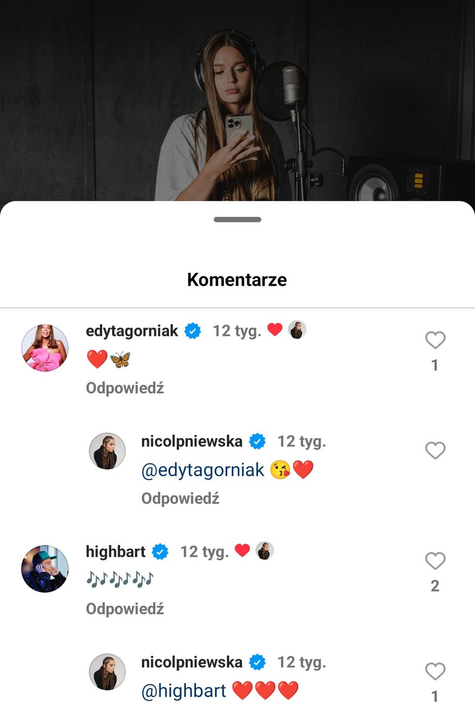 Nicol i Enso na Instagramie