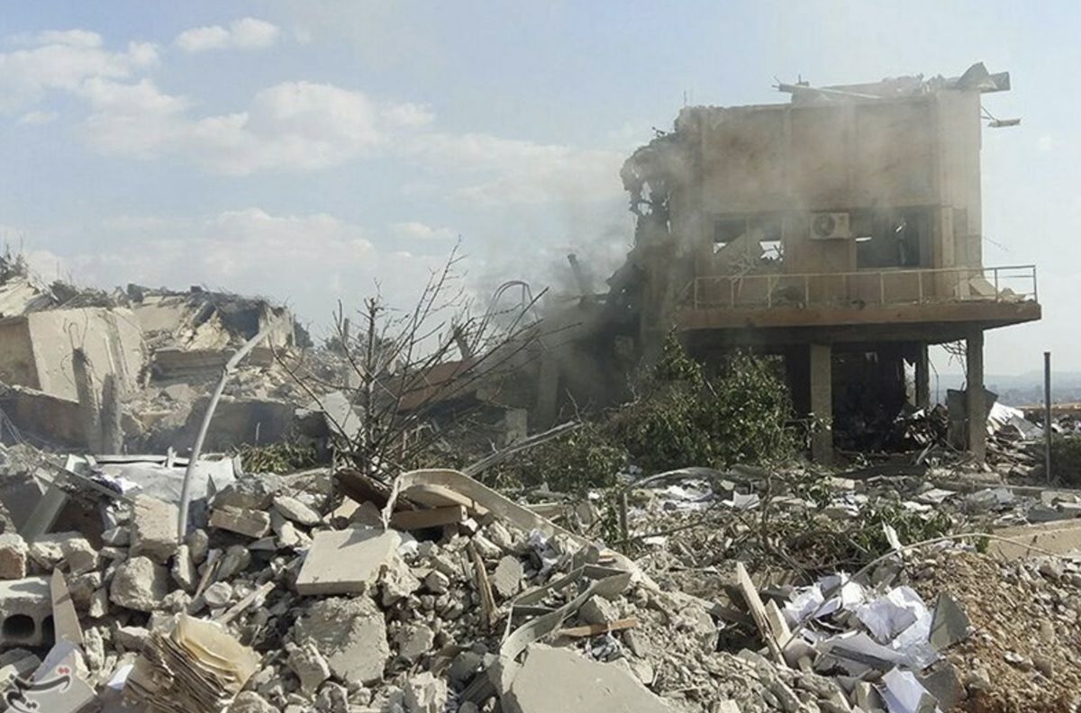 Zbombardowany Damaszek w Syrii