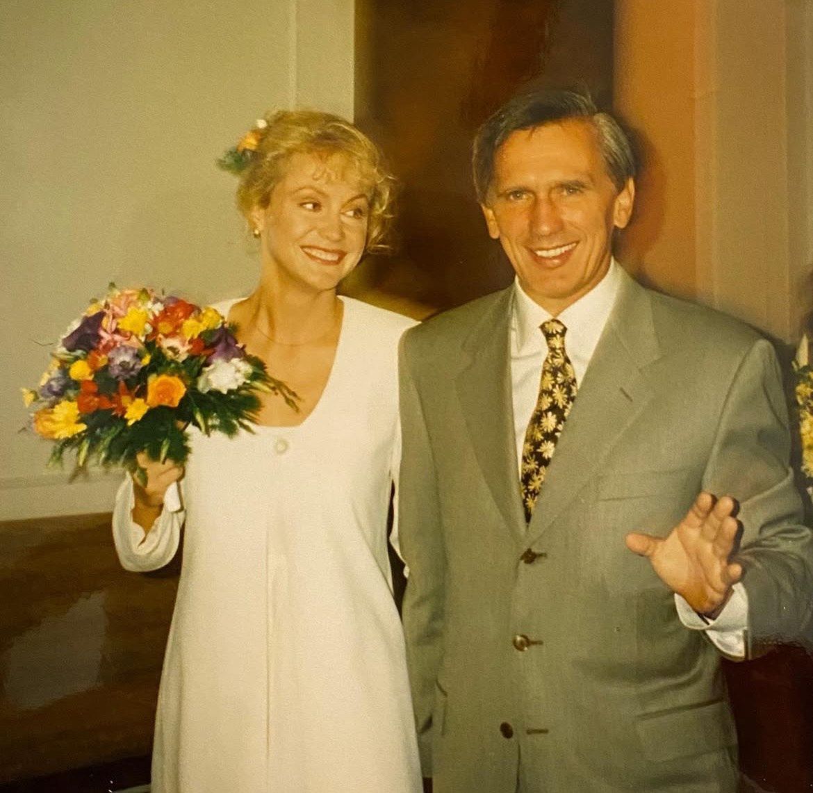 Beata Ścibakówna i Jan Englert w dniu ślubu