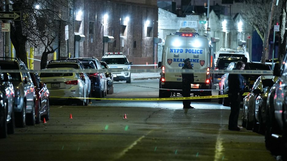 Temporary
NEW YORK, UNITED STATES - JANUARY 02: Police officers are investigating at the crime scene after a mass shooting at a nightclub in Queens, New York, United States on January 02, 2024. At least 10 people injured in mass shooting on nightclub. The shooting occurred near the Amazura nightclub in Jamaica neighborhood of Queens, the New York Post reported citing cops and sources. Lokman Vural Elibol / Anadolu/ABACAPRESS.COM
AA/ABACA