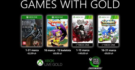Marcowa oferta dodatkowych gier Games with Gold wygląda... No właśnie, jak oceniacie?