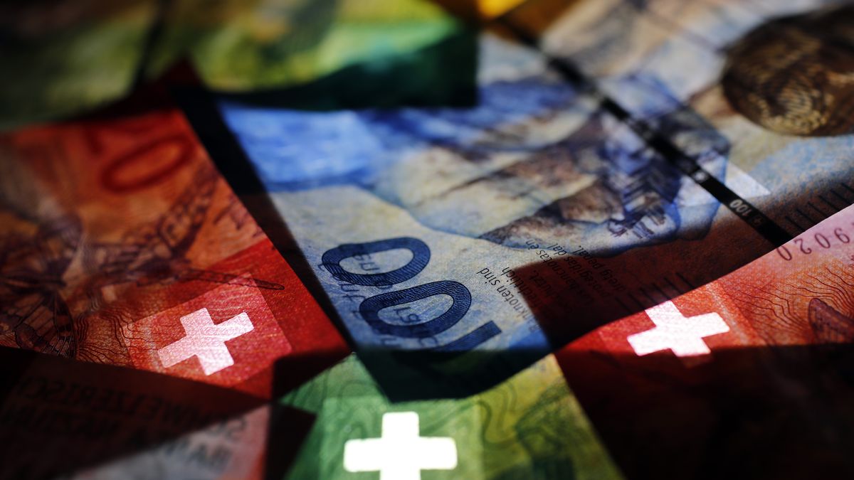 Swiss 100 Franc BanknoteA Swiss 100 franc banknote with other franc denominations in Switzerland. Photographer: Stefan Wermuth/BloombergBloomberg Creative