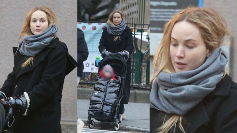 Jennifer Lawrence na spacerze z synkiem