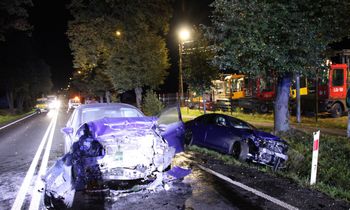 Wjechał w stado dzików i drugie auto. Poważny wypadek w Kętach