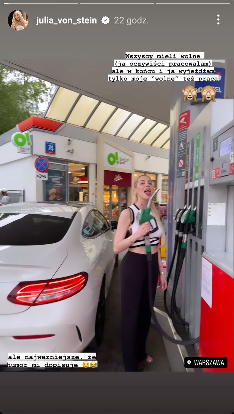 Julia von Stein psioczy na ceny paliwa (FOTO)