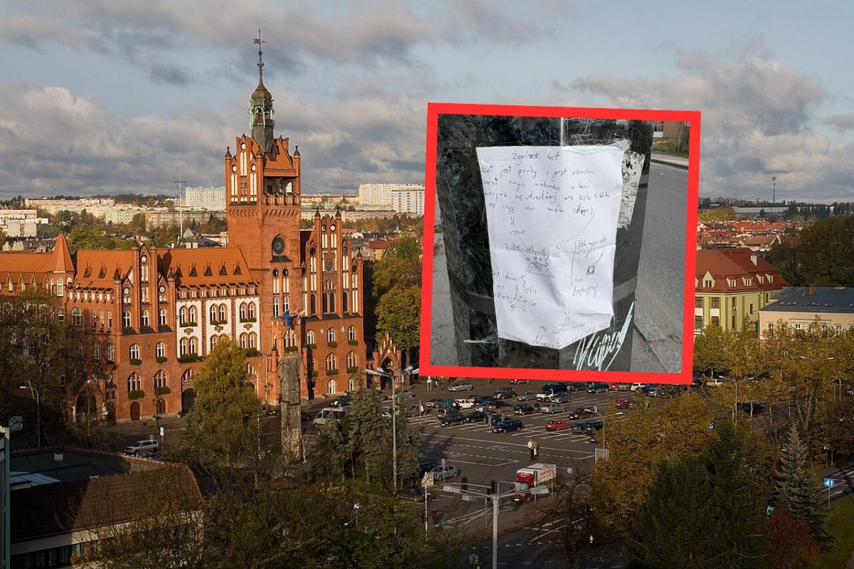 Kartka na słupie. Niesie się zdjęcie. "Odnajdźcie go"