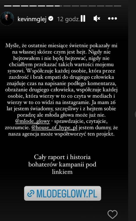 Kevin Mglej o hejterach