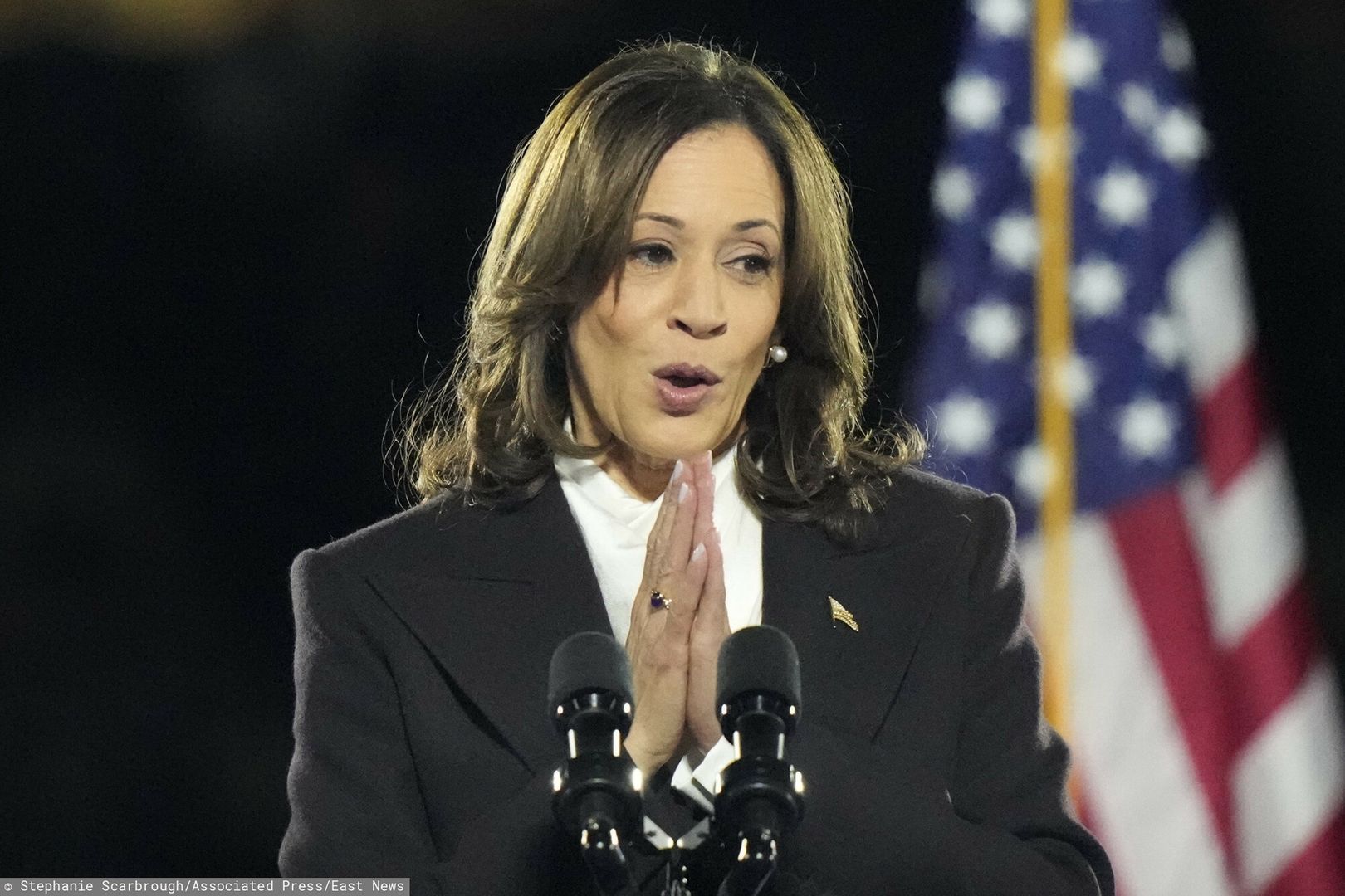 Kampania prezydencka Kamali Harris
Democratic presidential nominee Vice President Kamala Harris delivers remarks during a campaign event at the Ellipse near the White House in Washington, Tuesday, Oct. 29, 2024. (AP Photo/Stephanie Scarbrough)
Stephanie Scarbrough