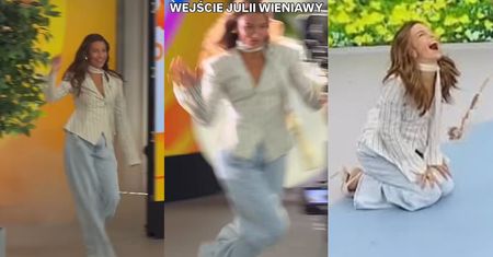 Julia Wieniawa WYWINĘŁA ORŁA na żywo w "Halo tu Polsat" i wylądowała NA KOLANACH. "Tak się robi ZASIĘGI". Wybrnęła? (WIDEO)