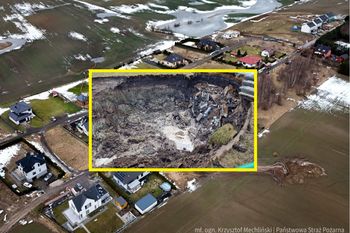 Powstało po zimie. Gigantyczne zapadlisko tuż za domem