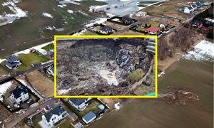 Powstało po zimie. Gigantyczne zapadlisko tuż za domem