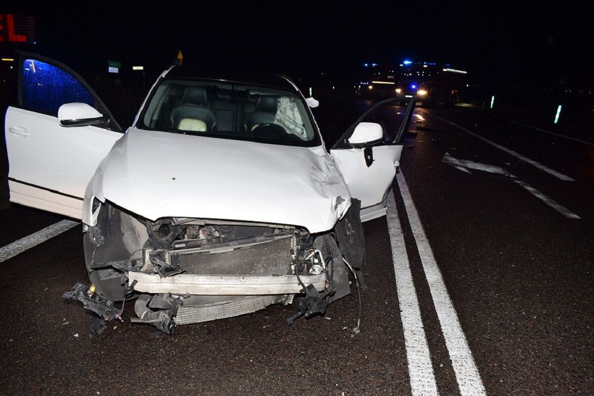 Audi białe - wypadek DK2