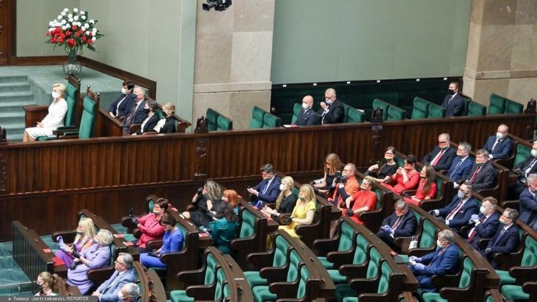 Posłowie Lewicy na zaprzysiężeniu Andrzeja Dudy