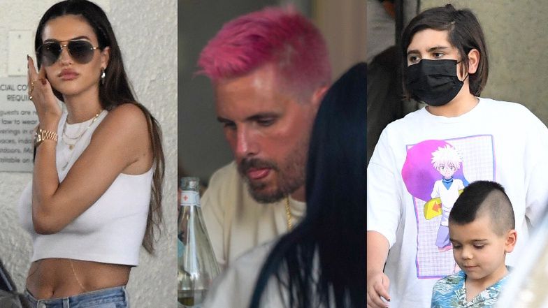 Różowowłosy Scott Disick zmierza na lunch z dziećmi i 19-letnią partnerką (ZDJĘCIA)